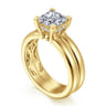 Robin - 14K Yellow Gold Princess Cut Diamond Engagement Ring - 0.07 ct