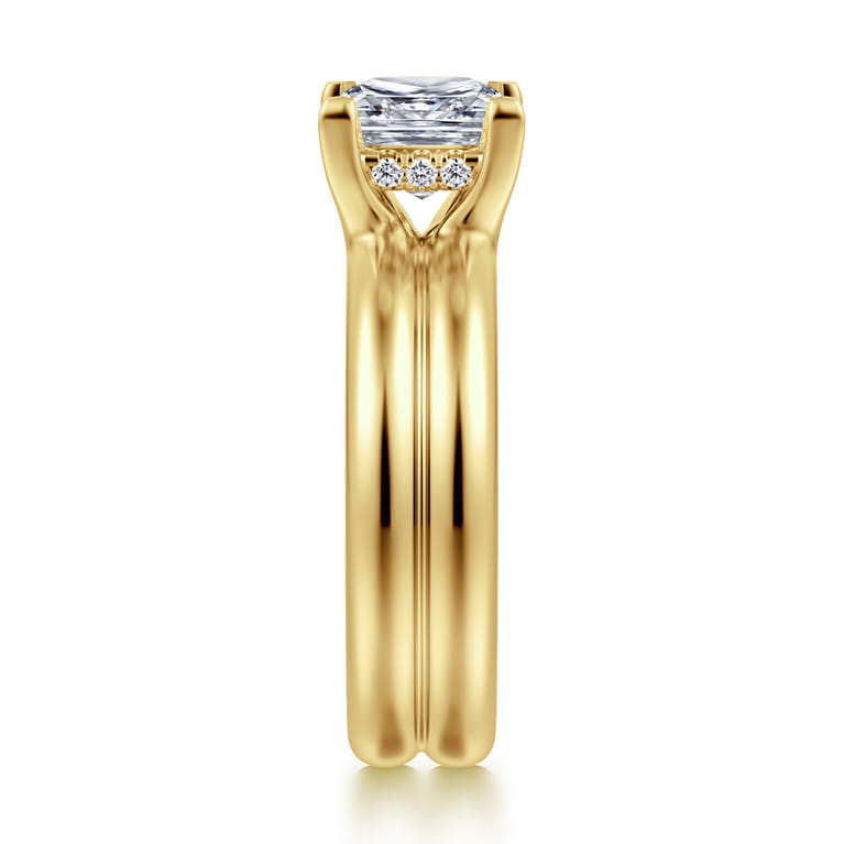 Robin - 14K Yellow Gold Princess Cut Diamond Engagement Ring - 0.07 ct - Shot 4