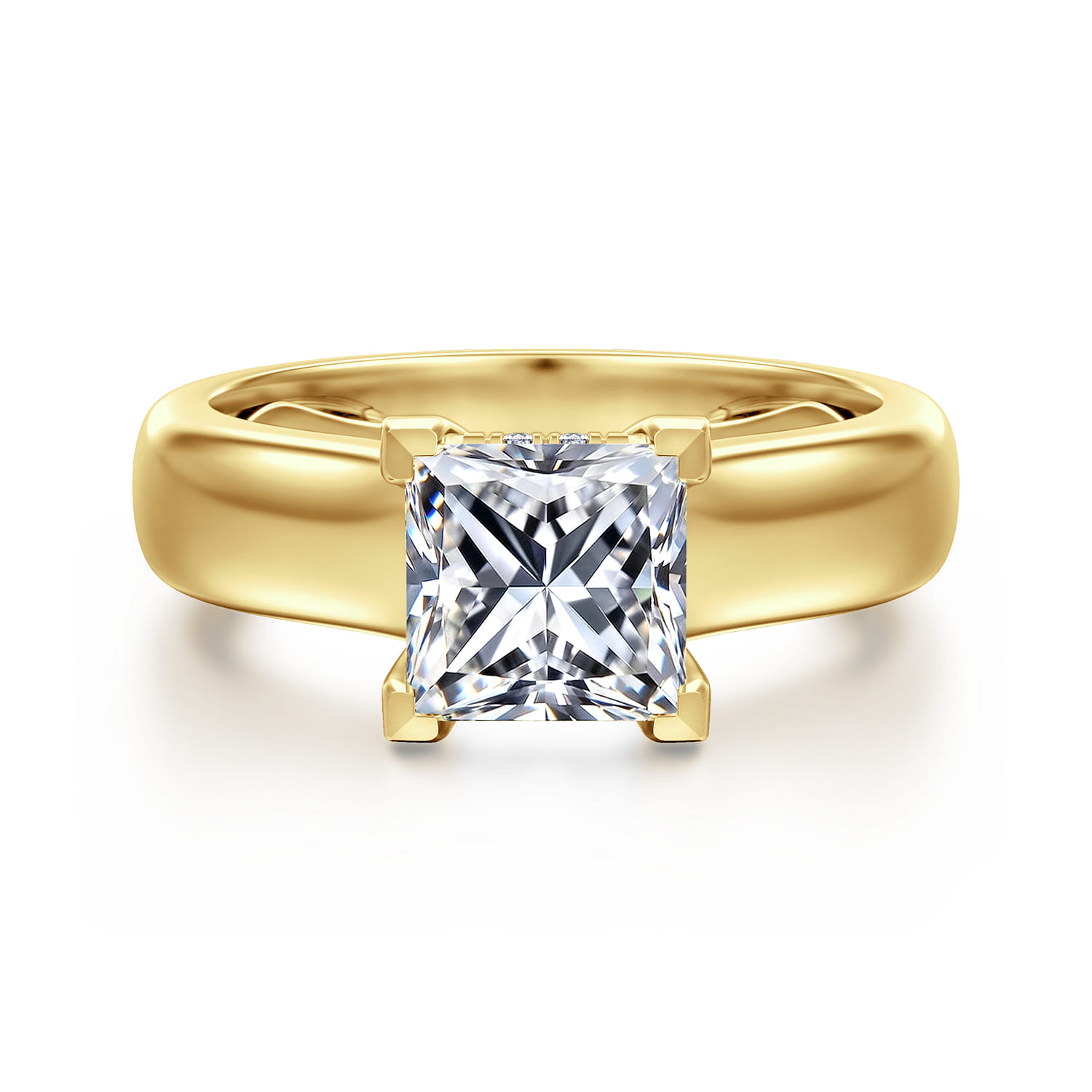 Reeve - 14K Yellow Gold Princess Cut Diamond Engagement Ring - 0.05 ct - Shot 1