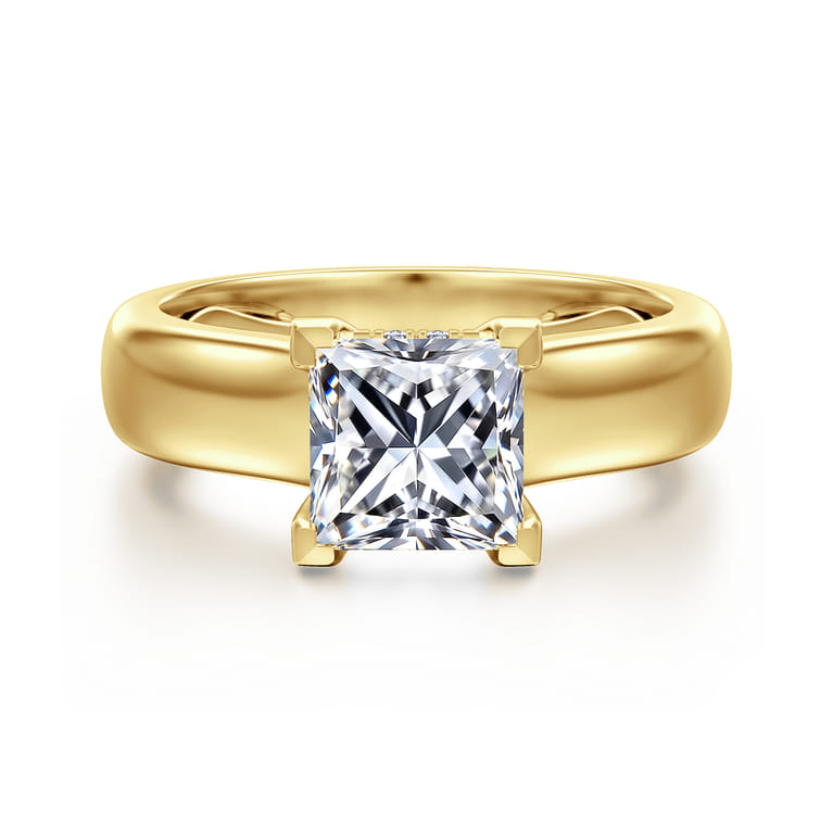 Reeve - 14K Yellow Gold Princess Cut Diamond Engagement Ring - 0.05 ct - Shot 1