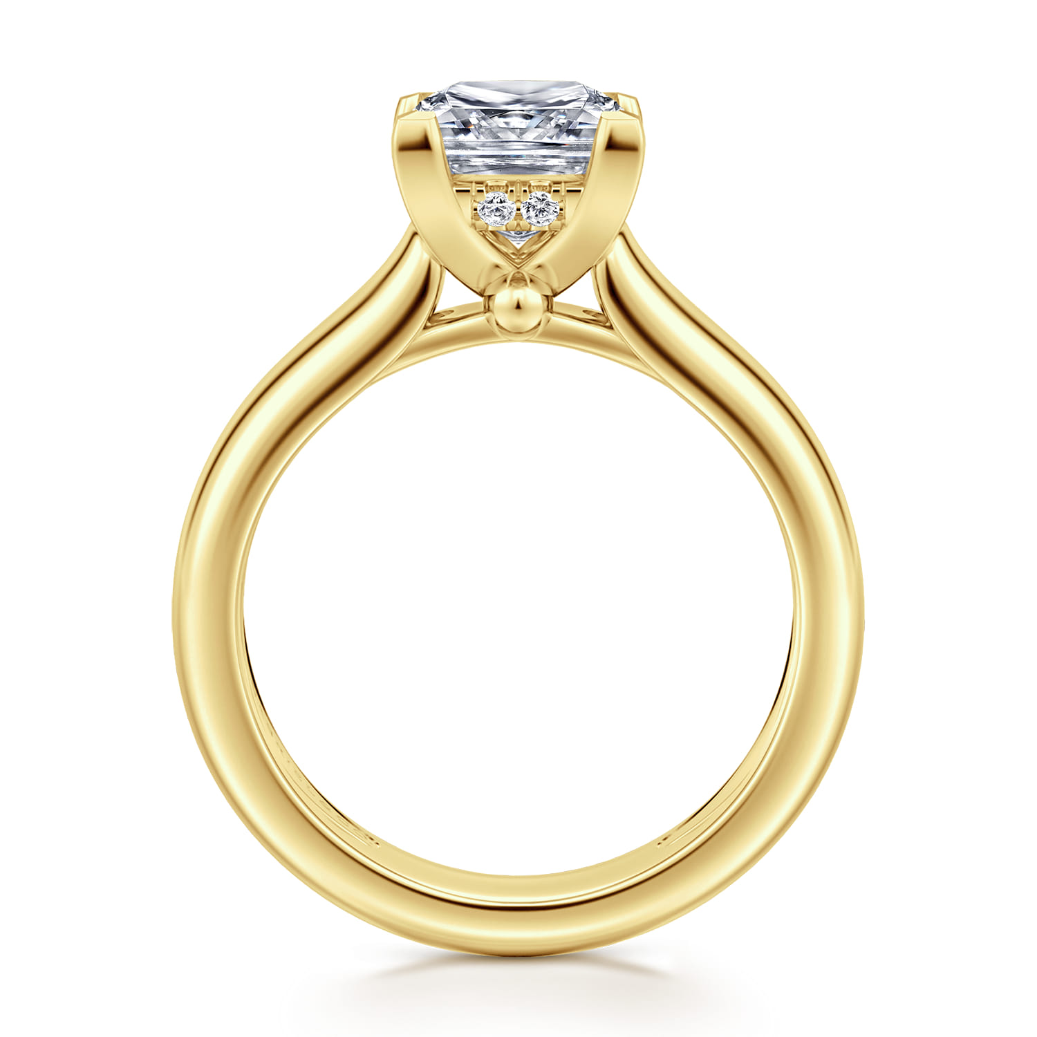 Reeve - 14K Yellow Gold Princess Cut Diamond Engagement Ring - 0.05 ct - Shot 2