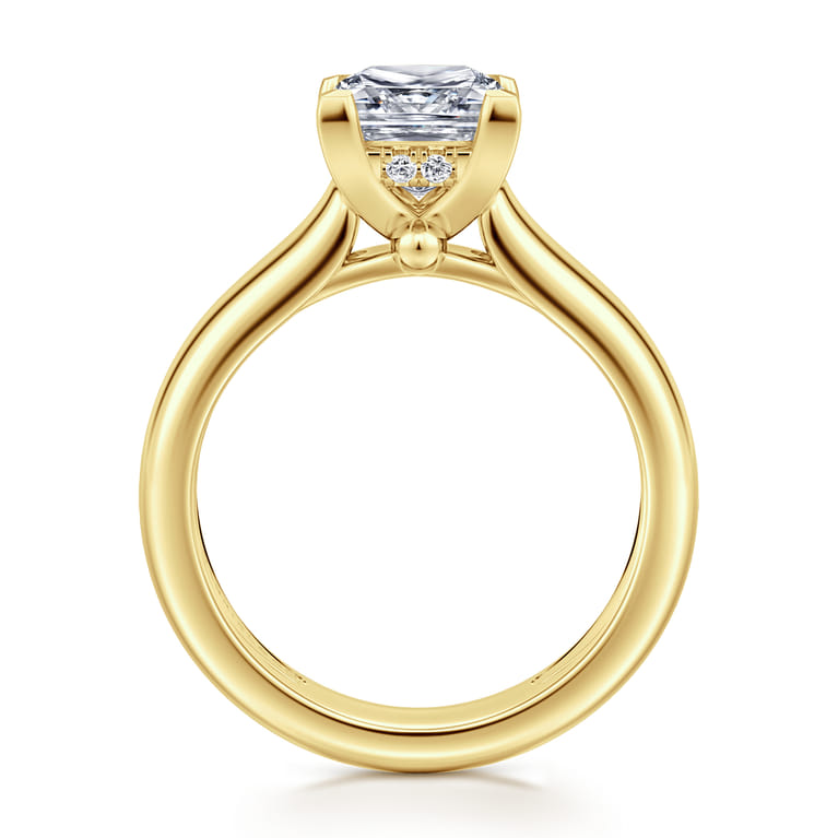 Reeve - 14K Yellow Gold Princess Cut Diamond Engagement Ring - 0.05 ct - Shot 2