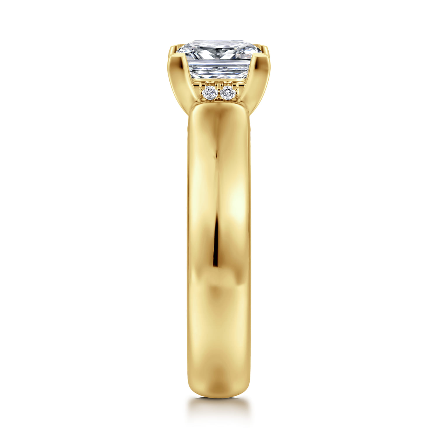 Reeve - 14K Yellow Gold Princess Cut Diamond Engagement Ring - 0.05 ct - Shot 4