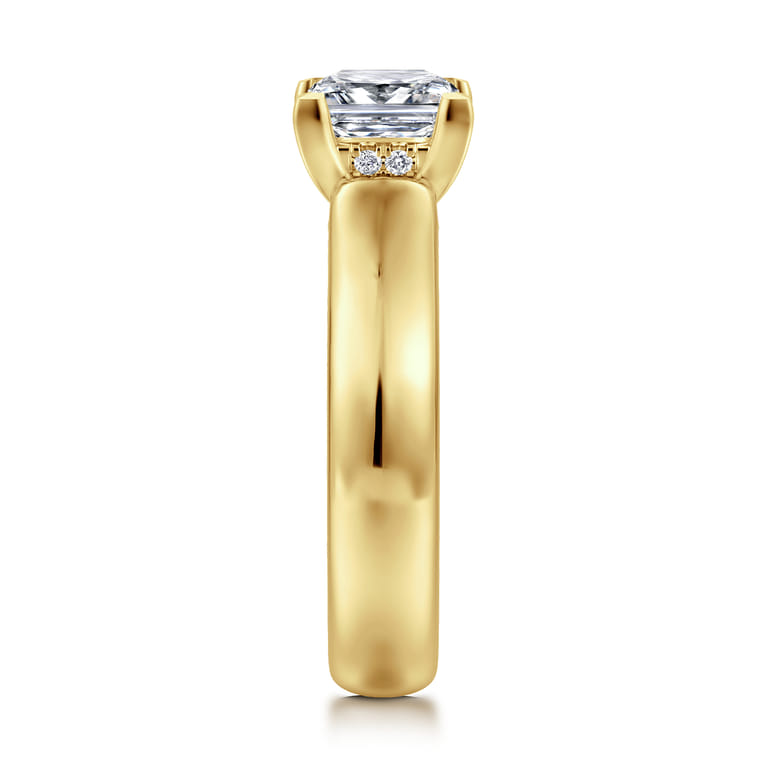 Reeve - 14K Yellow Gold Princess Cut Diamond Engagement Ring - 0.05 ct - Shot 4