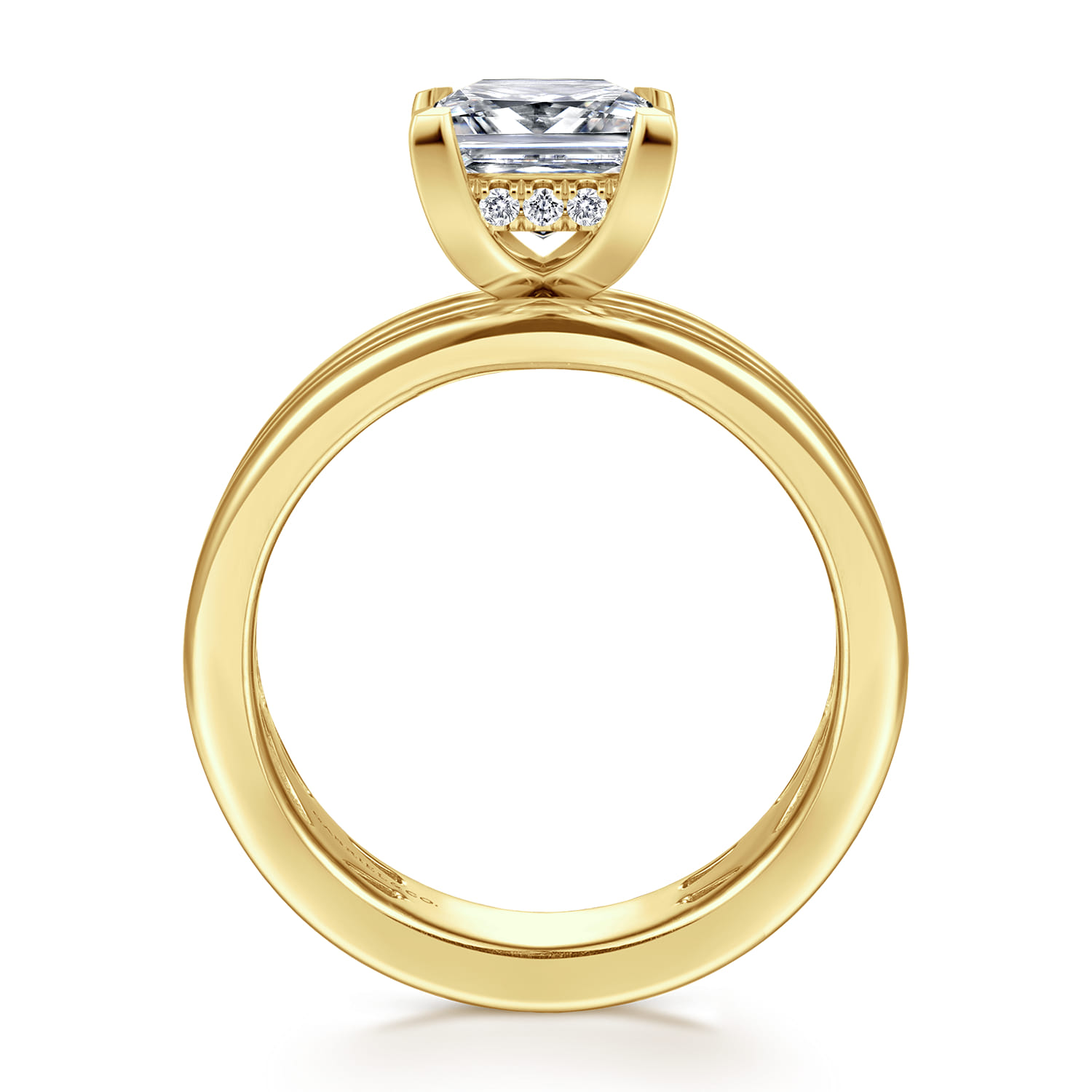 Sela - 14K Yellow Gold Princess Cut Diamond Engagement Ring - 0.07 ct - Shot 2