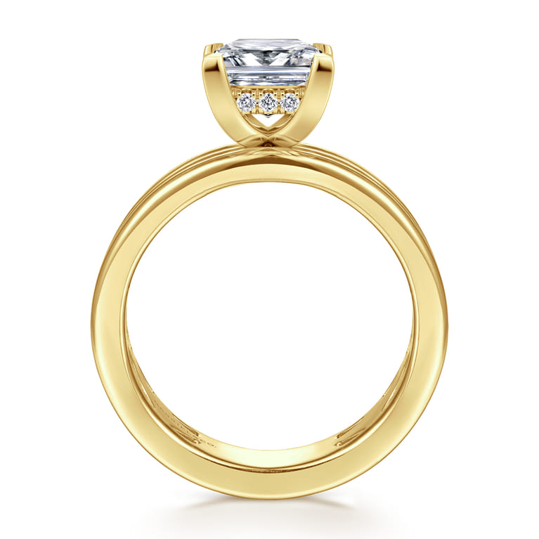 Sela - 14K Yellow Gold Princess Cut Diamond Engagement Ring - 0.07 ct - Shot 2