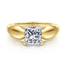 Raven - 14K Yellow Gold Princess Cut Diamond Engagement Ring - 0.07 ct