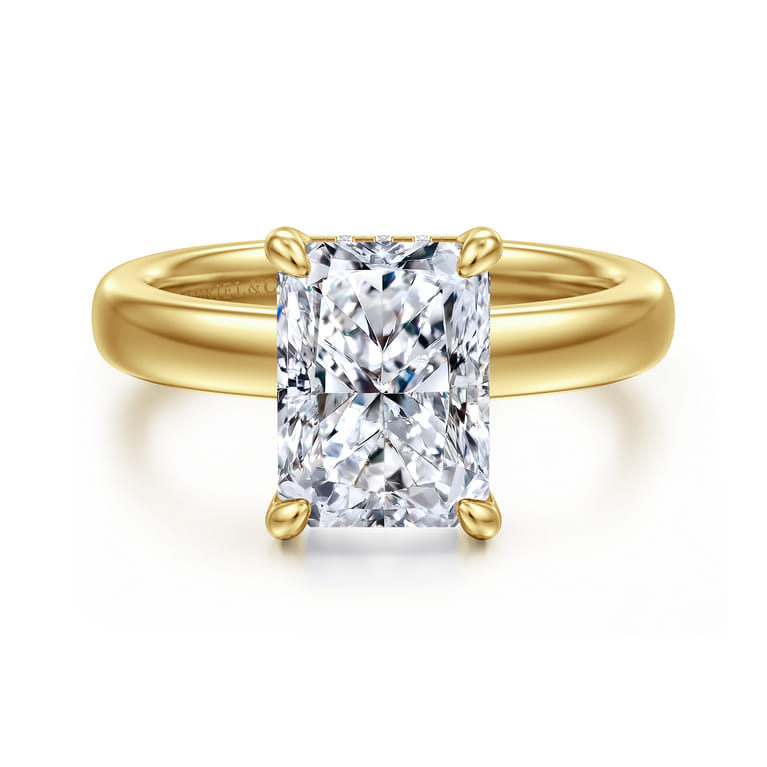 Neema - 14K Yellow Gold Radiant Cut Diamond Engagement Ring - 0.1 ct - Shot 1