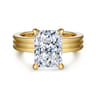 Sela - 14K Yellow Gold Radiant Cut Diamond Engagement Ring - 0.1 ct