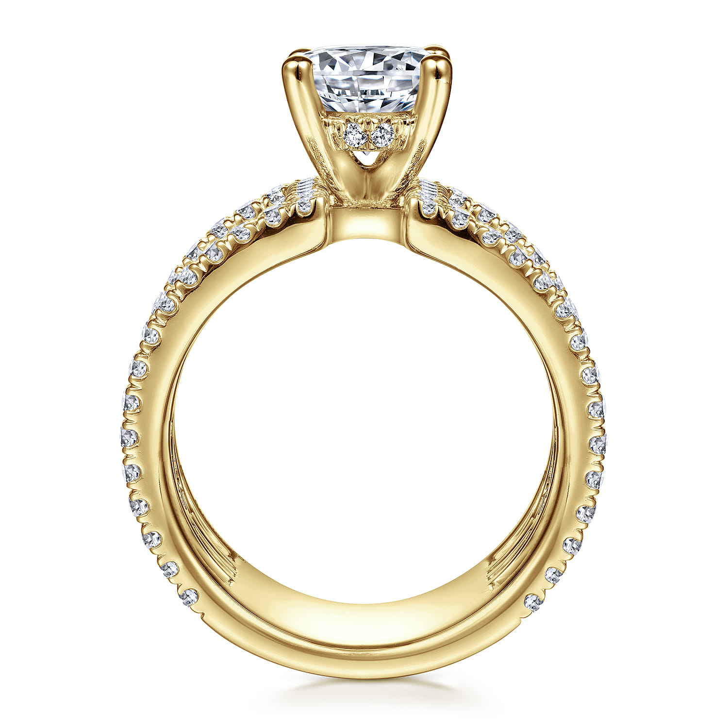 Edalee - 14K Yellow Gold Round Diamond Engagement Ring - 0.79 ct - Shot 2