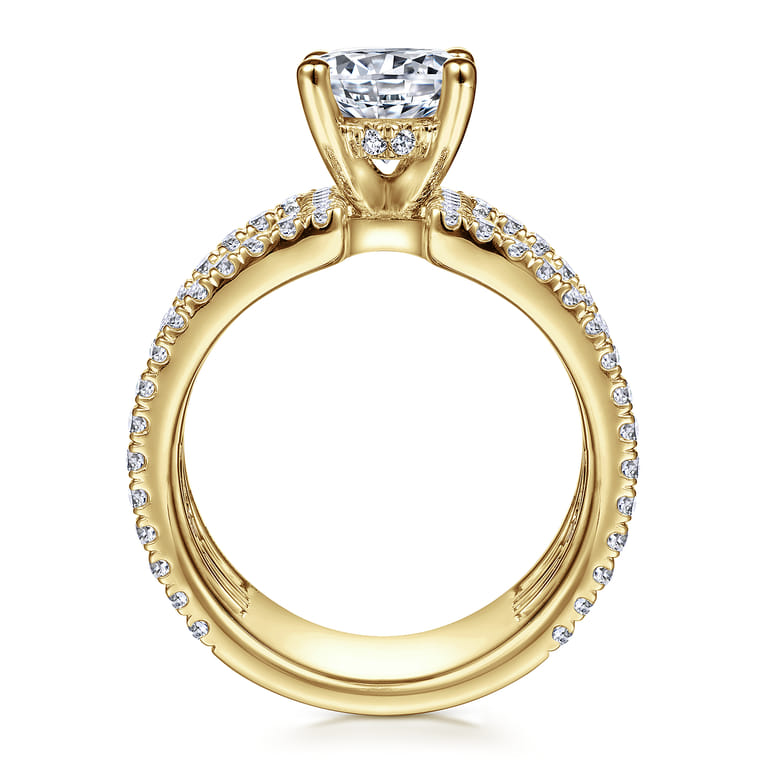 Edalee - 14K Yellow Gold Round Diamond Engagement Ring - 0.79 ct - Shot 2