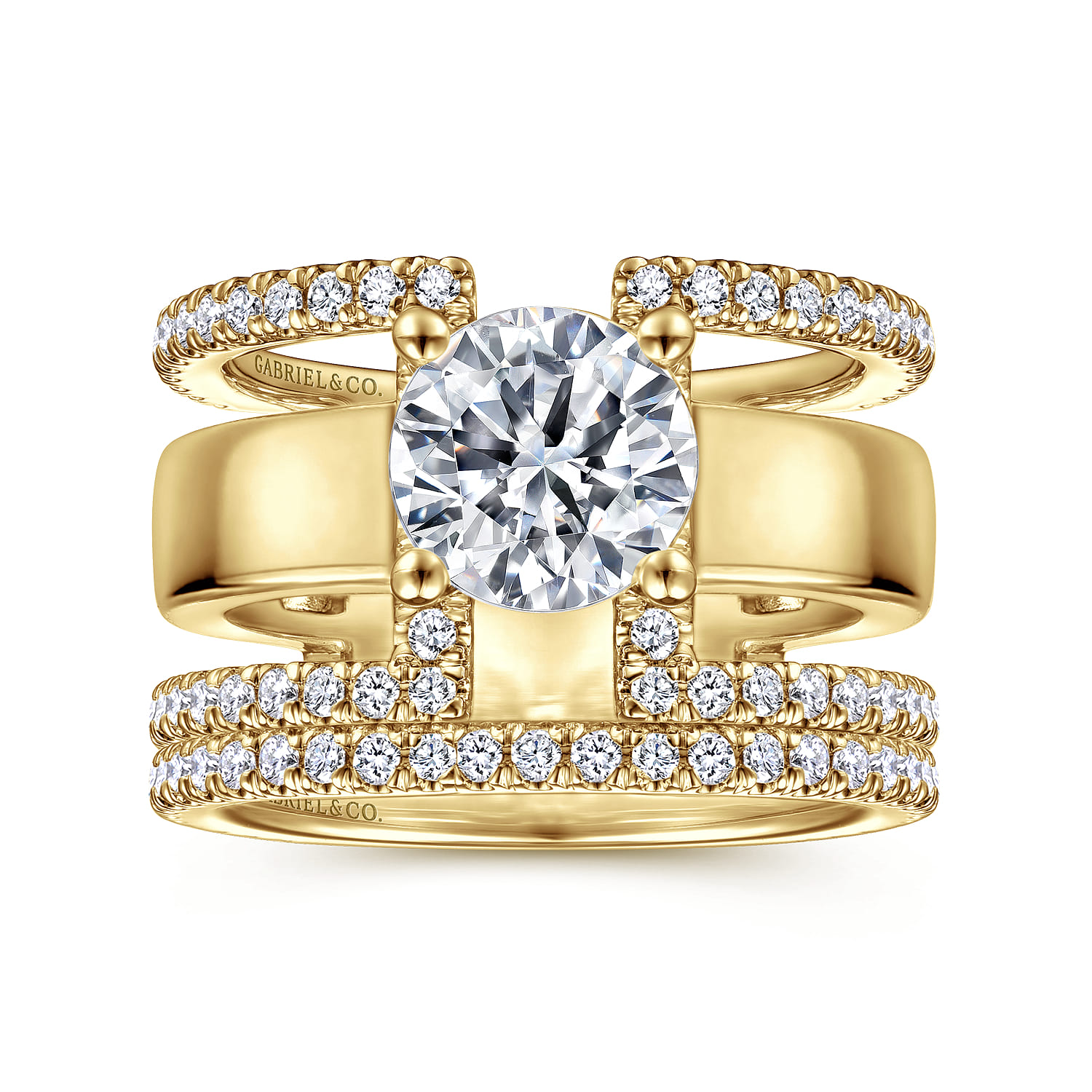 Edalee - 14K Yellow Gold Round Diamond Engagement Ring - 0.79 ct - Shot 4