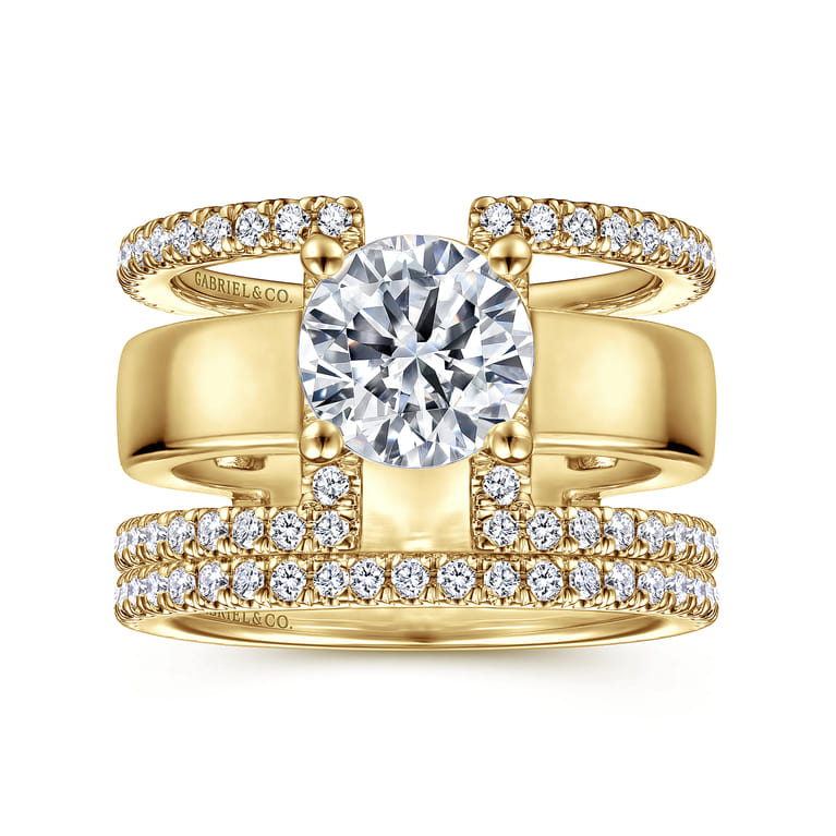 Edalee - 14K Yellow Gold Round Diamond Engagement Ring - 0.79 ct - Shot 4