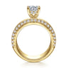Amos - 14K Yellow Gold Round Wide Band Diamond Engagement Ring - 0.67 ct