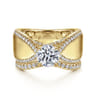 Zoella - 14K Yellow Gold Round Diamond Engagement Ring - 0.47 ct
