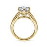 Ember - 14K Yellow Gold Wide Band Round Diamond Engagement Ring - 0.65 ct