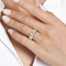 Ember - 14K Yellow Gold Wide Band Round Diamond Engagement Ring - 0.65 ct