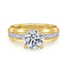 Caris - 14K Yellow Gold Round Channel Set Diamond Engagement Ring - 0.6 ct