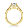 Dennise - 14K Yellow Gold Bezel Prong Wide Band Round Diamond Engagement Ring - 0.5 ct