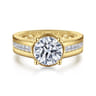 Dennise - 14K Yellow Gold Wide Band Round Diamond Engagement Ring - 0.5 ct