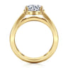 Dennise - 14K Yellow Gold Wide Band Round Diamond Engagement Ring - 0.5 ct