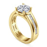 Dennise - 14K Yellow Gold Wide Band Round Diamond Engagement Ring - 0.5 ct