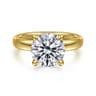 Neema - 14K Yellow Gold Round Diamond Engagement Ring - 0.1 ct