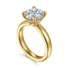 Neema - 14K Yellow Gold Round Diamond Engagement Ring - 0.1 ct