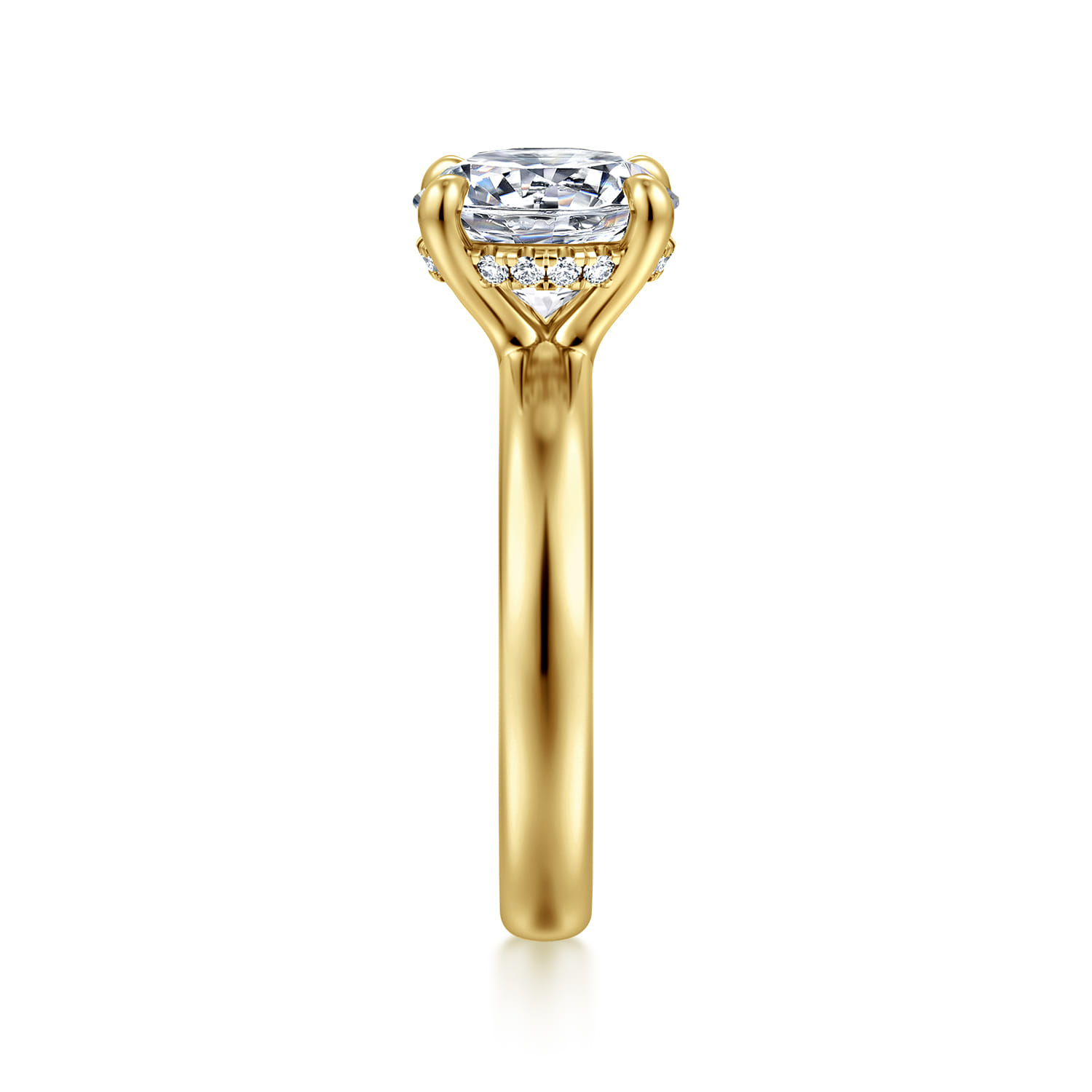 Neema - 14K Yellow Gold Round Diamond Engagement Ring - 0.1 ct - Shot 4