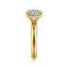 Neema - 14K Yellow Gold Round Diamond Engagement Ring - 0.1 ct