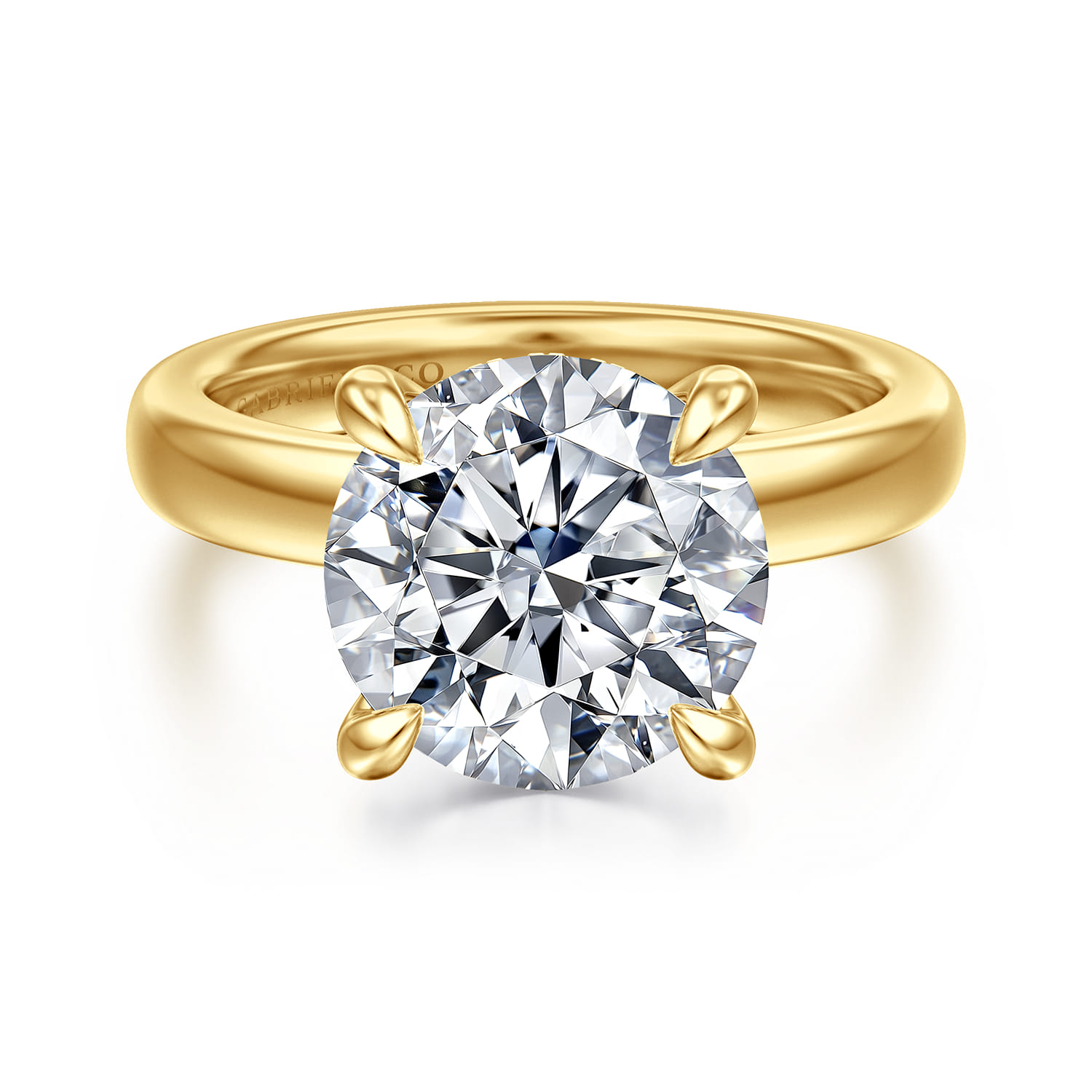 Neema - 14K White Gold Round Diamond Engagement Ring - 0.1 ct - Shot 1