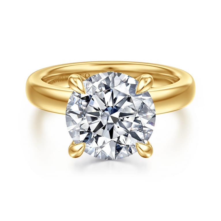 Neema - 14K White Gold Round Diamond Engagement Ring - 0.1 ct - Shot 1