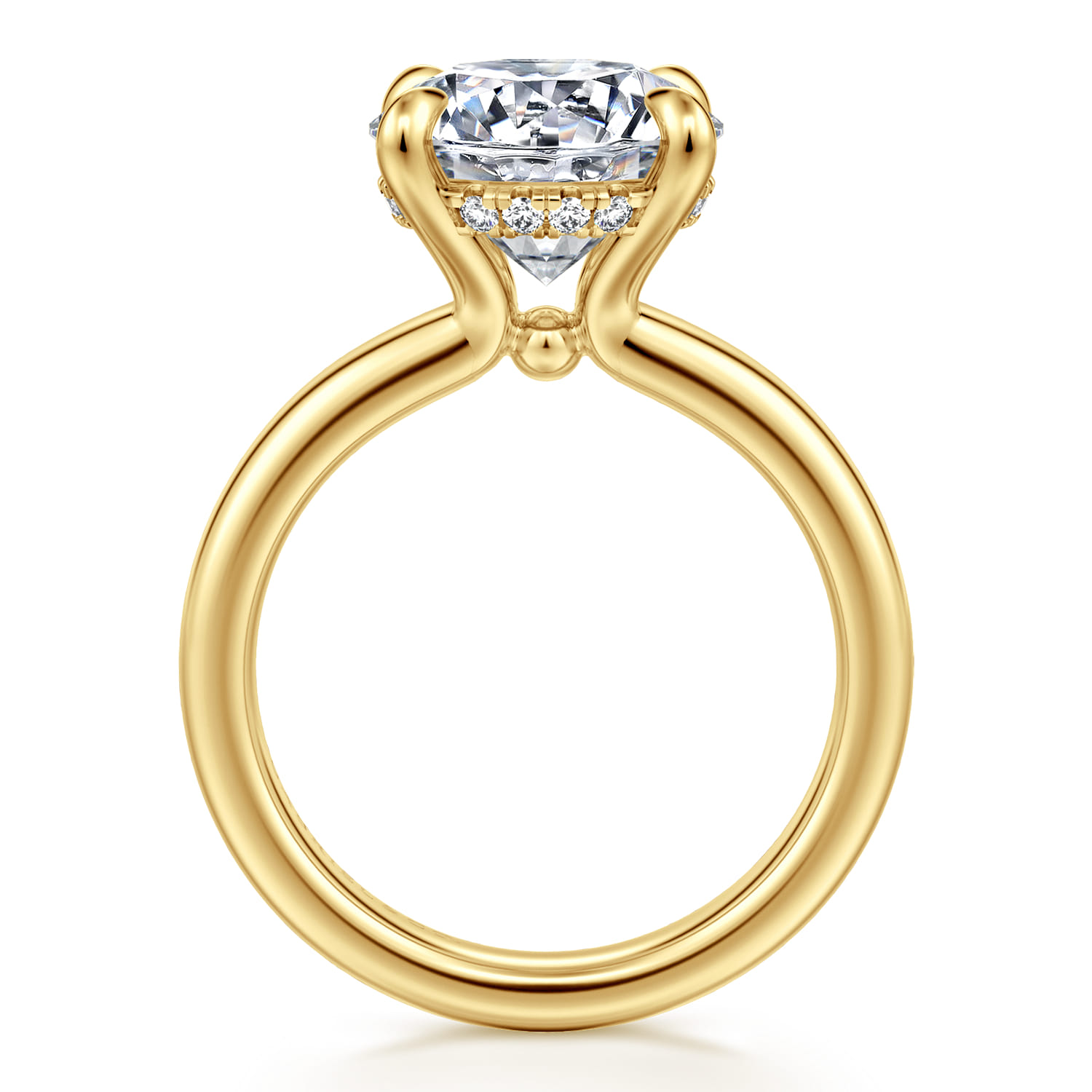 Neema - 14K White Gold Round Diamond Engagement Ring - 0.1 ct - Shot 2