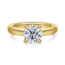Neema - 14K Yellow Gold Round Diamond Engagement Ring - 0.07 ct