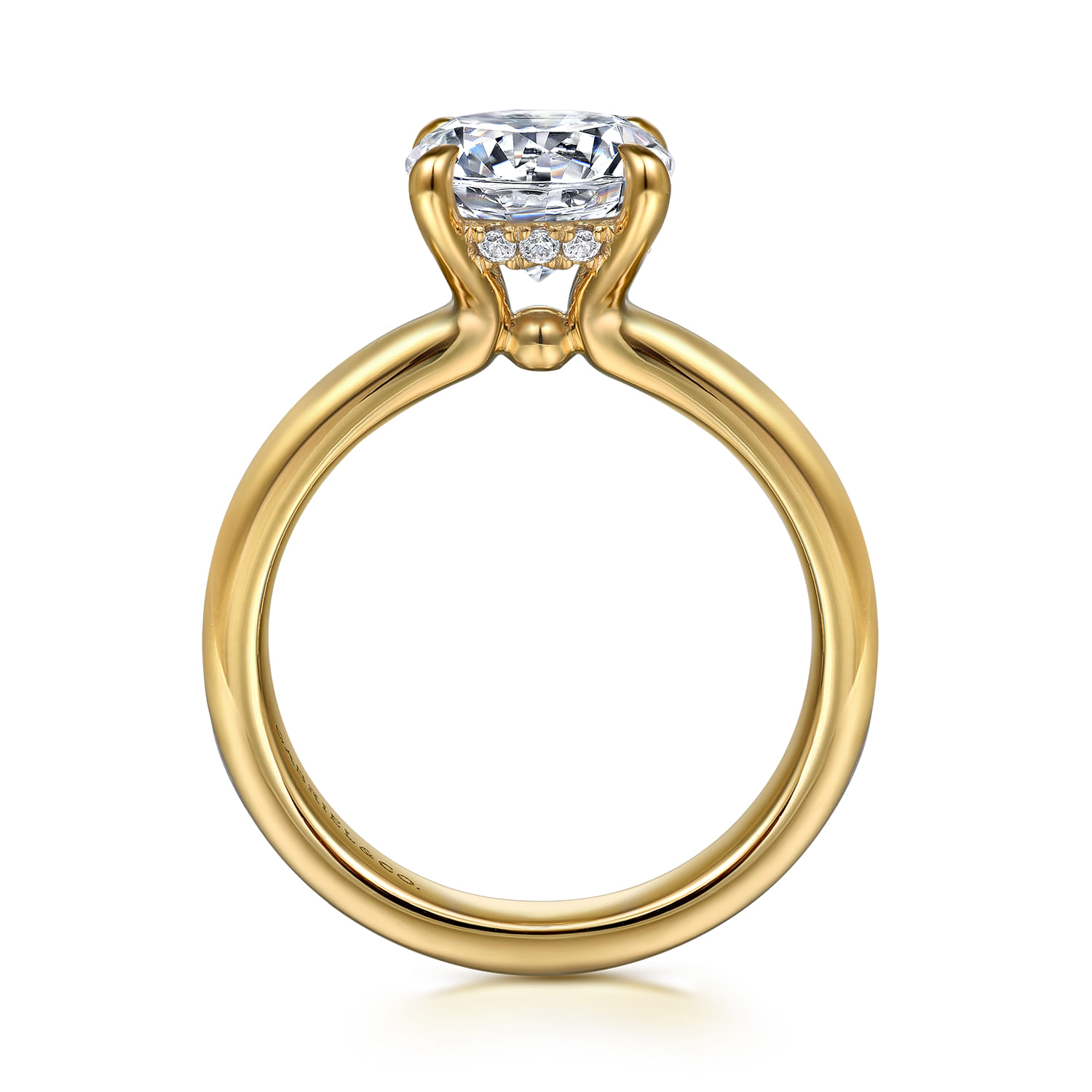 Neema - 14K Yellow Gold Round Diamond Engagement Ring - 0.07 ct - Shot 2