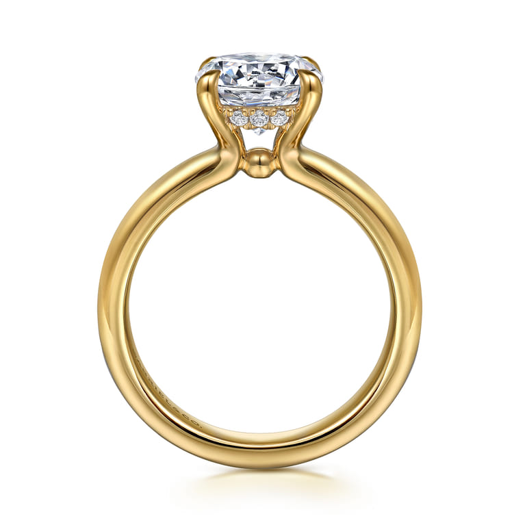 Neema - 14K Yellow Gold Round Diamond Engagement Ring - 0.07 ct - Shot 2