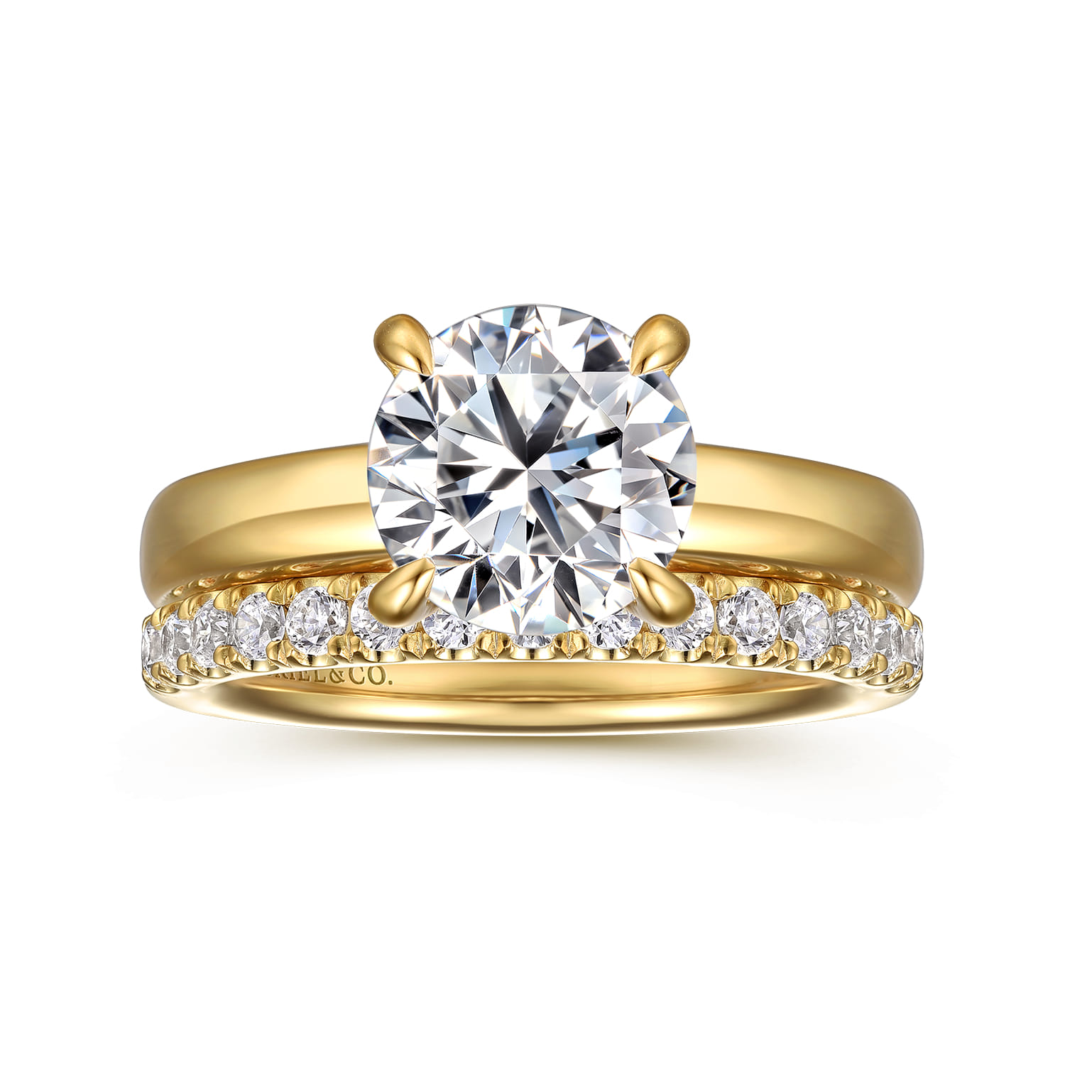 Neema - 14K Yellow Gold Round Diamond Engagement Ring - 0.07 ct - Shot 4