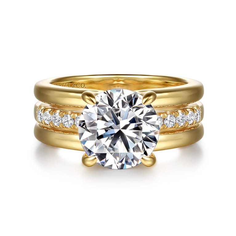 Reeba - 14K Yellow Gold Round Diamond Engagement Ring - 0.35 ct - Shot 1