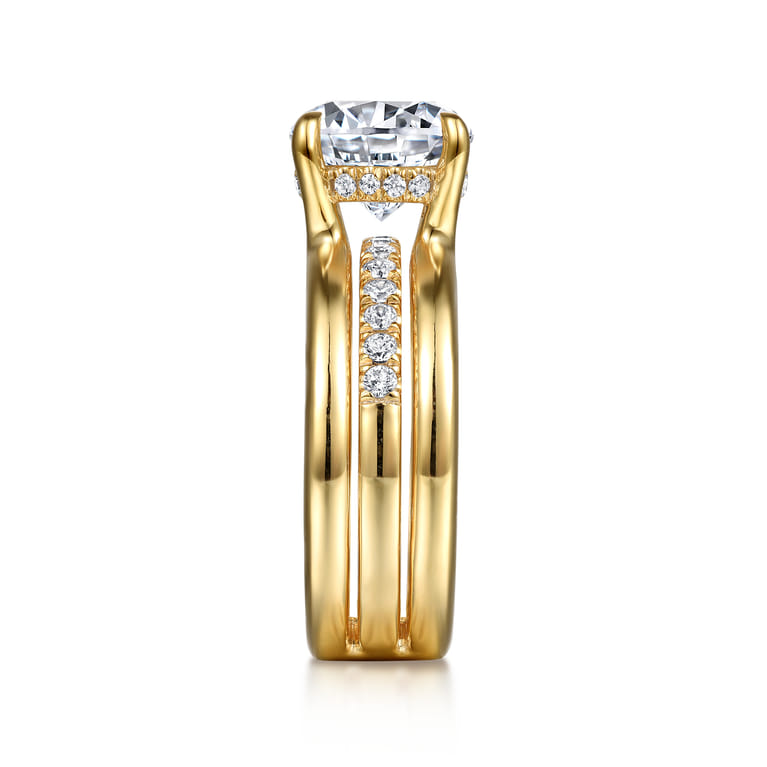 Reeba - 14K Yellow Gold Round Diamond Engagement Ring - 0.35 ct - Shot 5