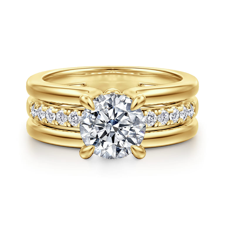 Reeba - 14K Yellow Gold Round Diamond Engagement Ring - 0.3 ct - Shot 1