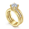 Reeba - 14K Yellow Gold Round Diamond Engagement Ring - 0.3 ct