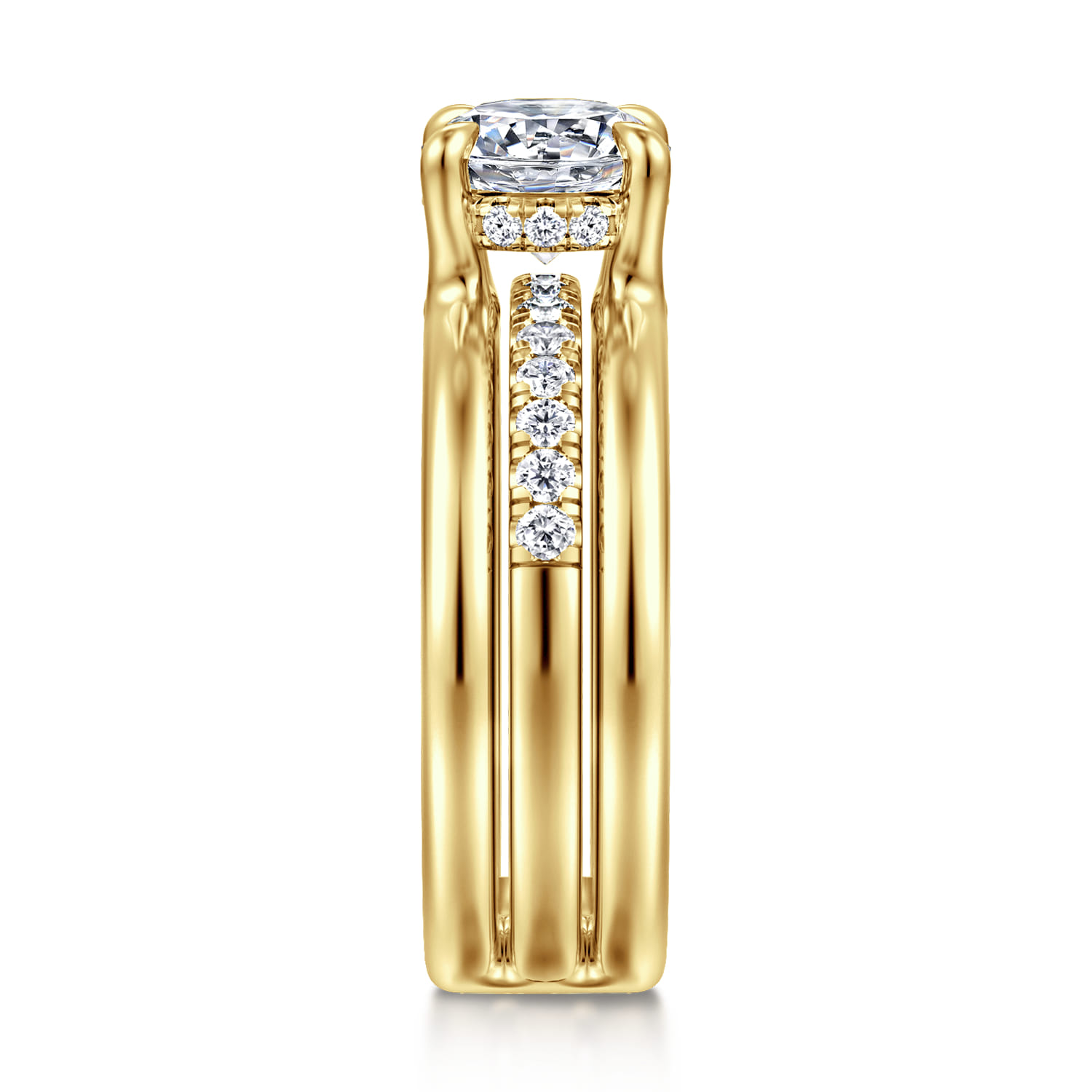 Reeba - 14K Yellow Gold Round Diamond Engagement Ring - 0.3 ct - Shot 4