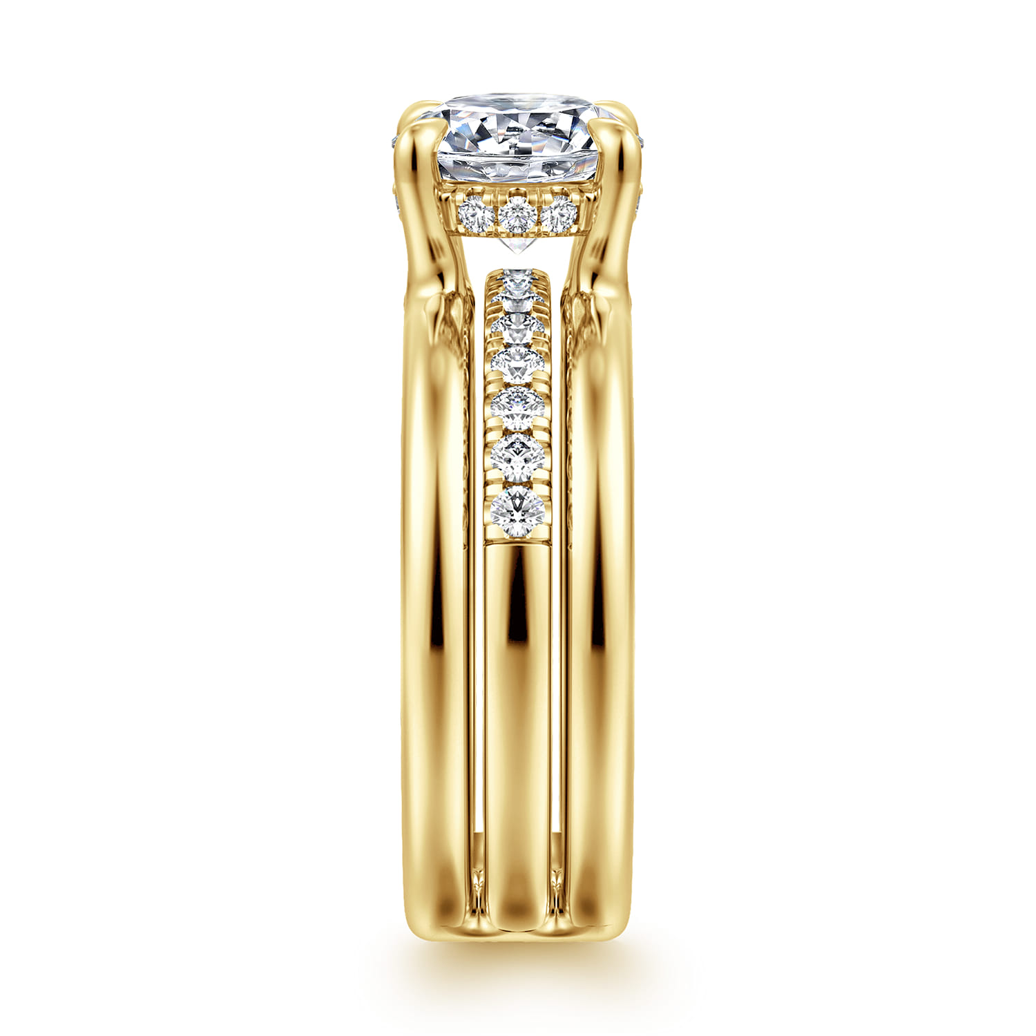Reeba - 14K Yellow Gold Round Diamond Engagement Ring - 0.3 ct - Shot 4