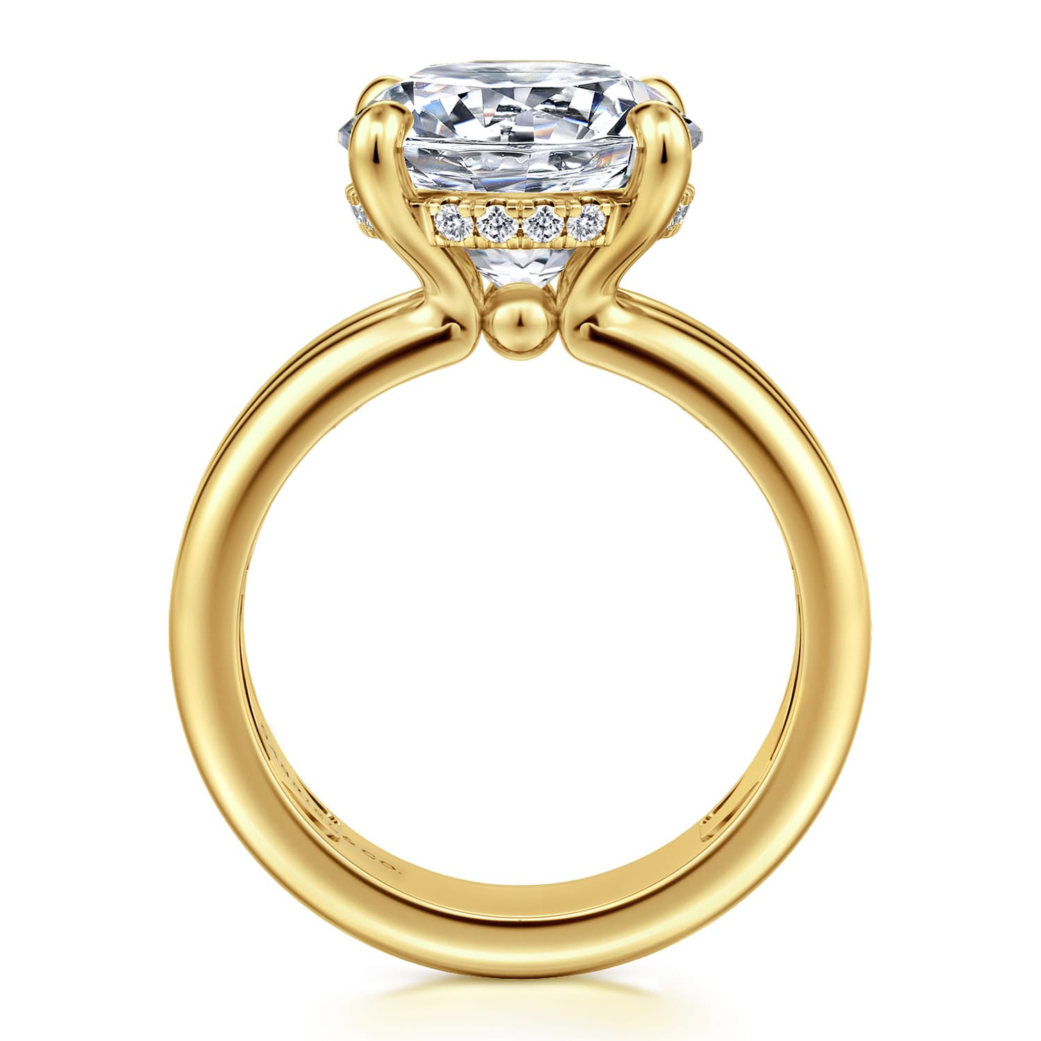 Robin - 14K Yellow Gold Round Diamond Engagement Ring - 0.1 ct - Shot 2