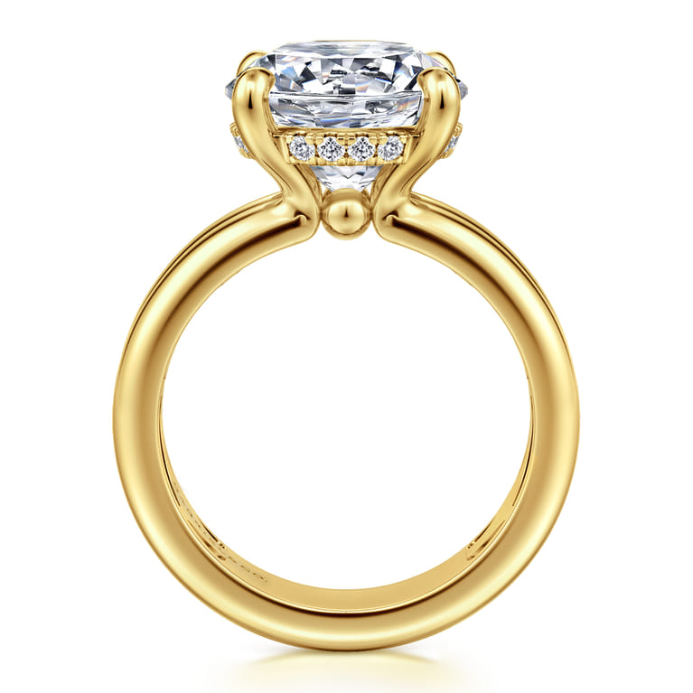Robin - 14K Yellow Gold Round Diamond Engagement Ring - 0.1 ct - Shot 2