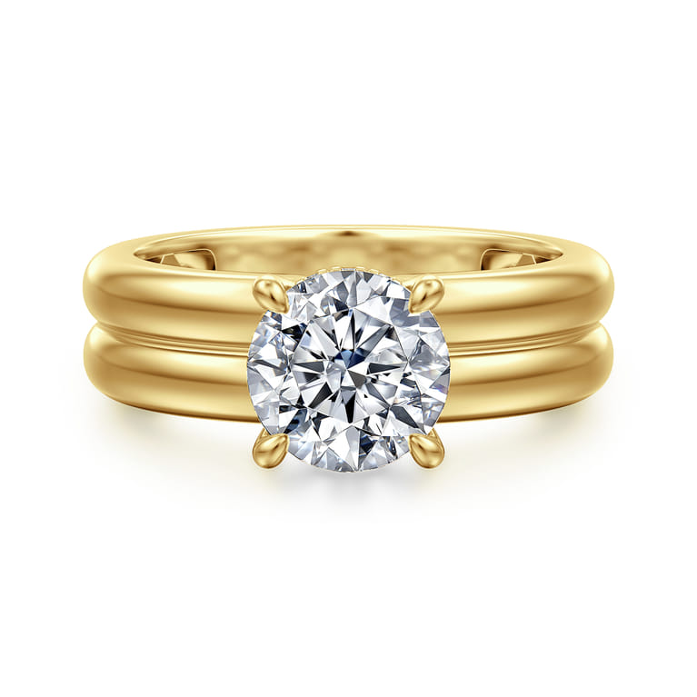 Robin - 14K Yellow Gold Round Diamond Engagement Ring - 0.07 ct - Shot 1
