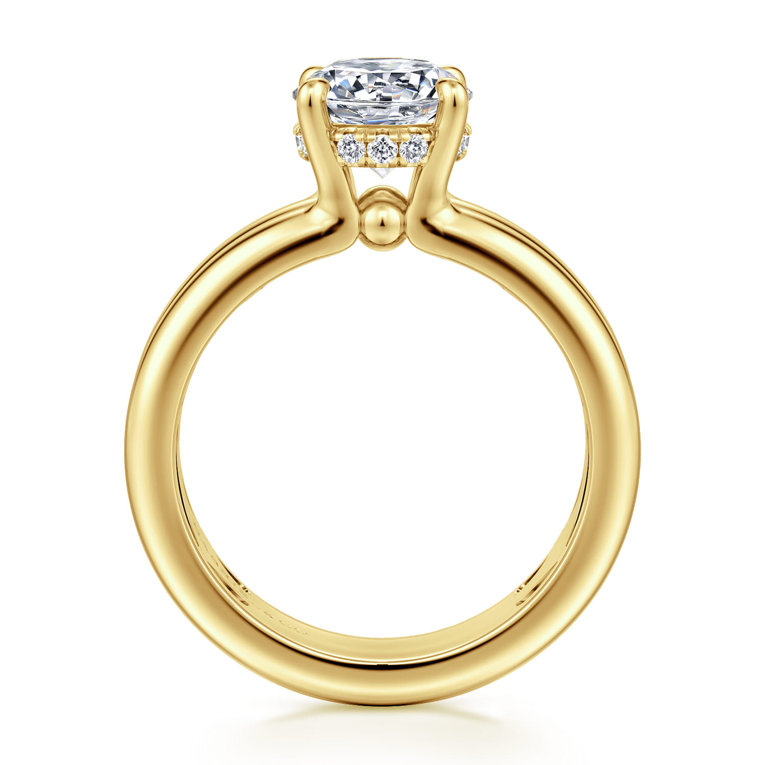Robin - 14K Yellow Gold Round Diamond Engagement Ring - 0.07 ct - Shot 2
