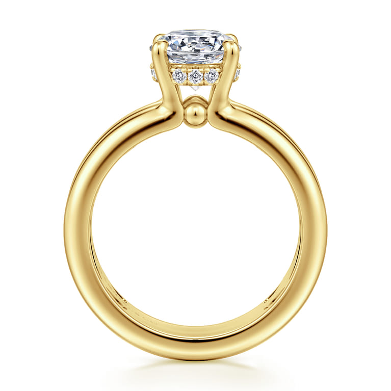 Robin - 14K Yellow Gold Round Diamond Engagement Ring - 0.07 ct - Shot 2