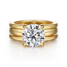 Giova - 14K Yellow Gold Round Diamond Engagement Ring - 0.1 ct