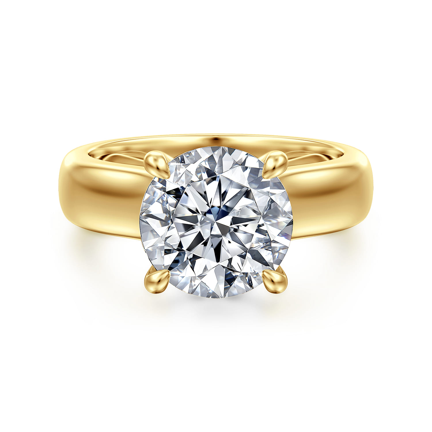 Reeve - 14K Yellow Gold Round Diamond Engagement Ring - 0.1 ct - Shot 1